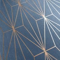 Muriva Kayla Luxury Geometric Navy & Bronze 703016 Wallpaper